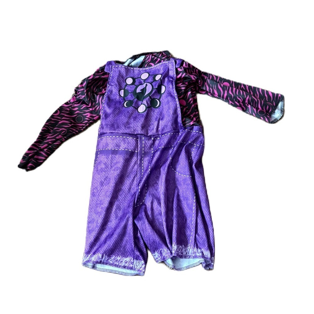 Monster High Clawdeen Wolf Costume Medium Purple Long Sleeve Jumpsuit Romper